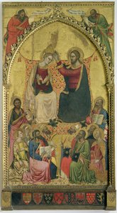 Jomfruens kroning med hellige og profeter, ca. 1372 (tempera på panel)